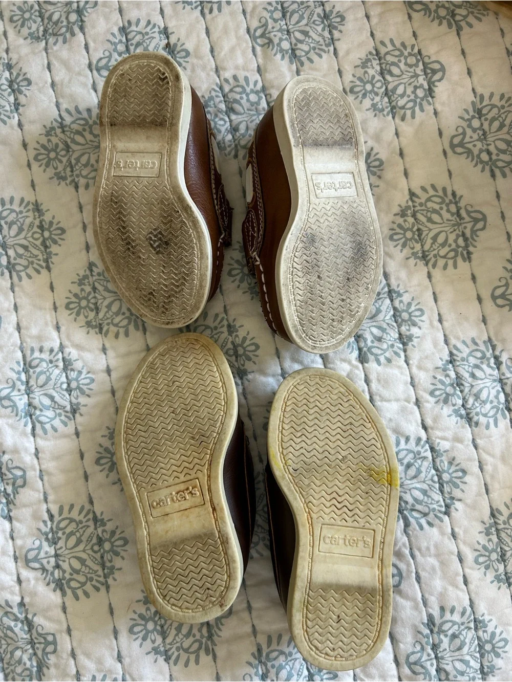 Toddler Boy Brown Leather Boat Shoes - Classic Slip-On Style Dressy Carters Fall